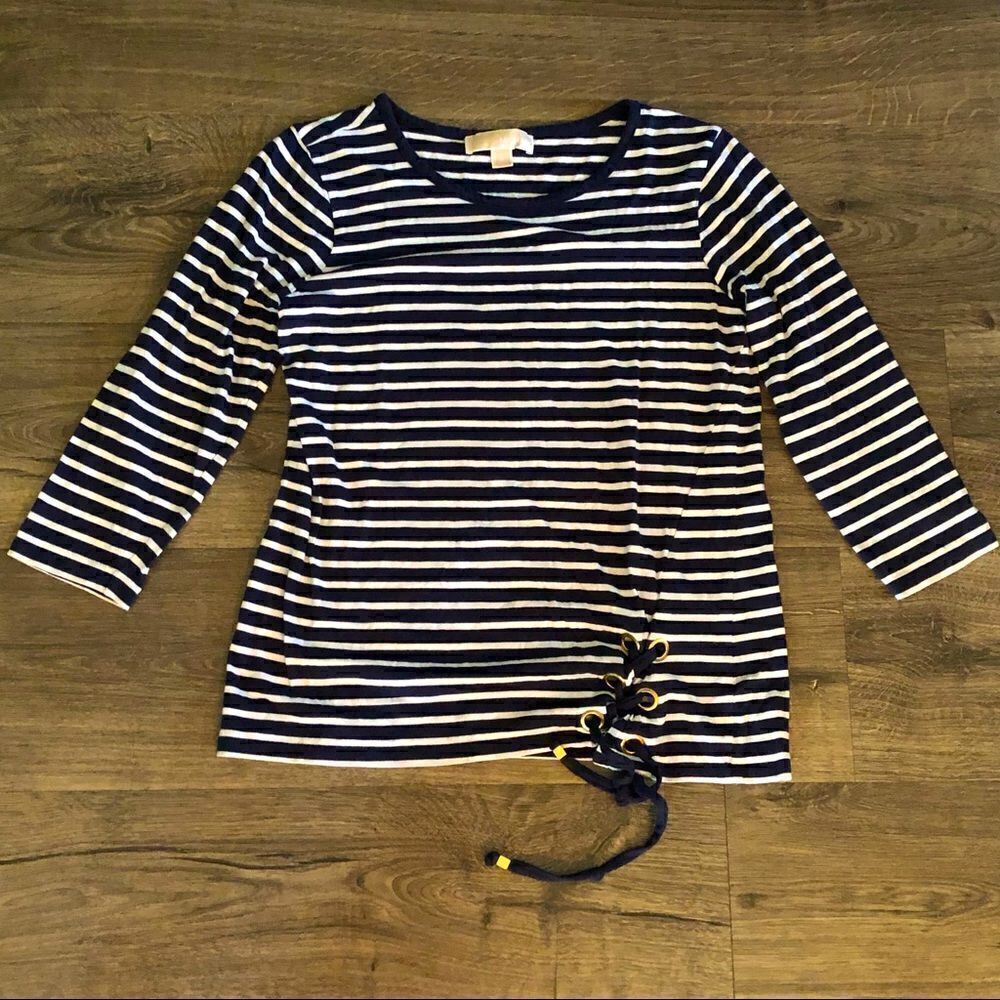 Micheal Kors nautical stripe 3/4 sleeve tee size M